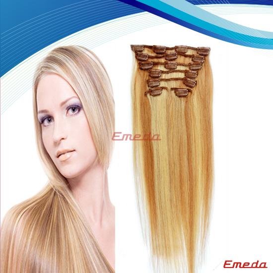 human hair clip in extensions